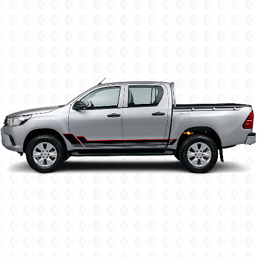 Kit de Autocollants en Vinyle pour Bas de Caisse à Double Bande pour Toyota Hilux 2015+