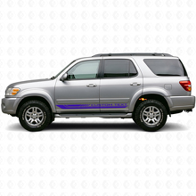 Checkered Curved Stripes Rocker Panel Vinyl Decal for Toyota Sequoia 2000-2007_2