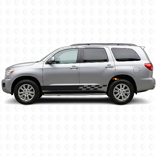Checkered Stripes Rocker Panel Vinyl Decal for Toyota Sequoia 2007-2022 1