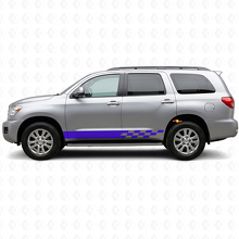 Checkered Stripes Rocker Panel Vinyl Decal for Toyota Sequoia 2007-2022 2