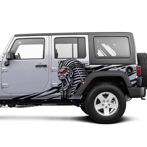 Angry Pharaoh Side Vinyl Decal for Jeep Wrangler Unlimited 1