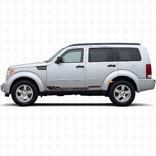 Vinyle autocollant à bandes courbes pour panneau latéral de bas de caisse Dodge Nitro 2007-2011 1