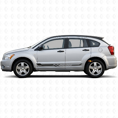 Checkered Flag Side Stripes Vinyl Decal for Dodge Caliber 2007–2012 1