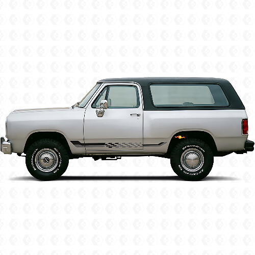 Vinyl decal de rayures latérales à damier pour Dodge Ramcharger 1974-1993 1