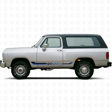 Vinyl decal de rayures latérales à damier pour Dodge Ramcharger 1974-1993 2