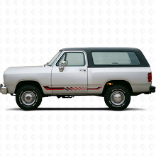 Vinyl decal de rayures latérales à damier pour Dodge Ramcharger 1974-1993 3