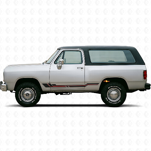 Vinyl Decal Curved Stripes Rocker Panel for Dodge Ramcharger 1974-1993 1