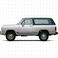Vinyl Sticker à Rayures Latérales Style Course pour Dodge Ramcharger 1974-1993 2