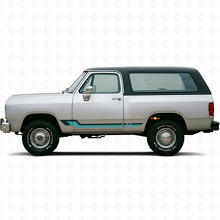 Vintage Style Side Stripes Vinyl Decal for Dodge Ramcharger 1974-1993 2