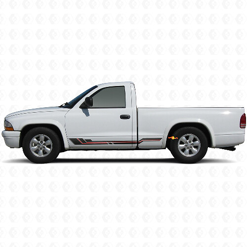 Curved Stripes Rocker Panel Vinyl Decal for Dodge Dakota 1997-2004 1
