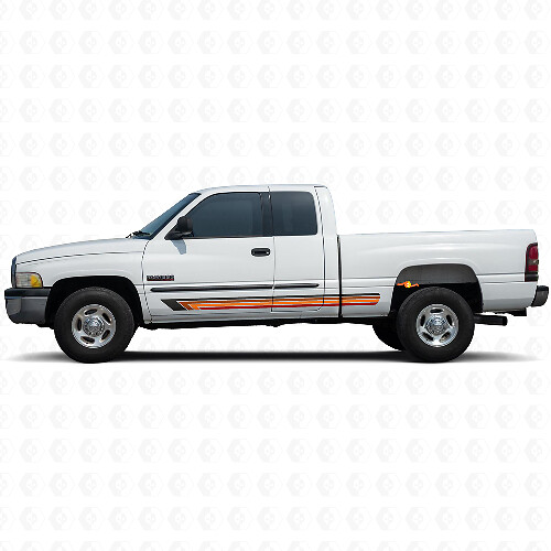 Vintage Straight Stripes Side Vinyl Decal for Ram 1500 1994-2001 1