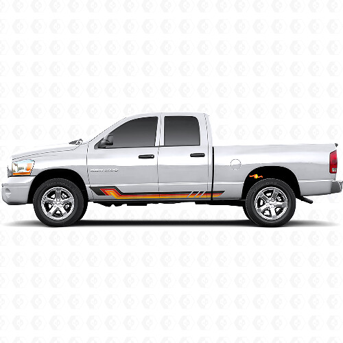 Vintage Style Side Stripes Vinyl Decal for Dodge Ram 1500 2002-2008 1