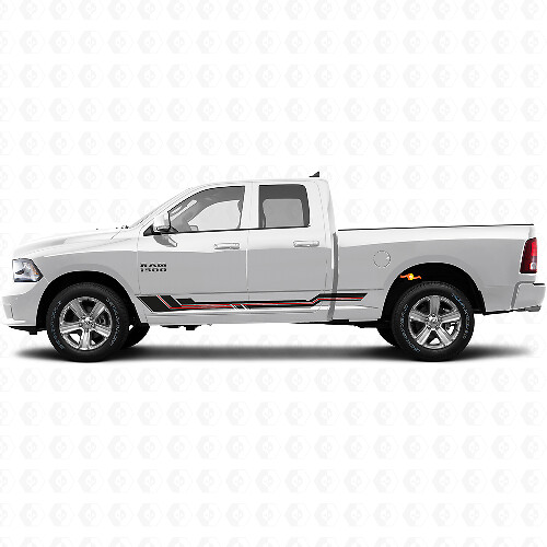 Curved Stripes Rocker Panel Vinyl Decal for Dodge Ram 1500 2011-2018 1
