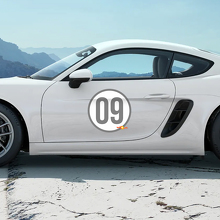 Heritage Design Door Side Number Vinyl Decal Sticker Kit For Porsche 718 Cayman 2