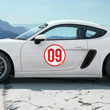 Heritage Style Door Number Roundel Vinyl Decal for Porsche 718 Cayman_3