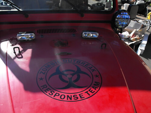 Zombie Biohazard Style Logo Hood Vinyl Decal Sticker for Jeep Wrangler