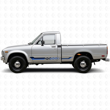 Checkered Flag Side Stripes Vinyl Decal for Toyota Hilux 1978-1983_2
