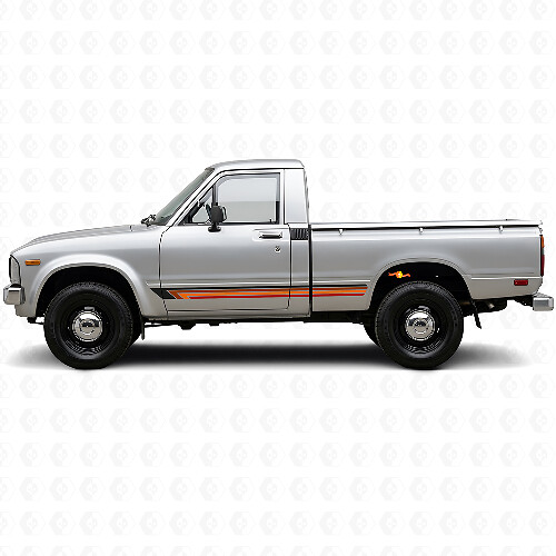 Vintage Straight Stripes Side Vinyl Decal for Toyota Hilux 1978-1983_1
