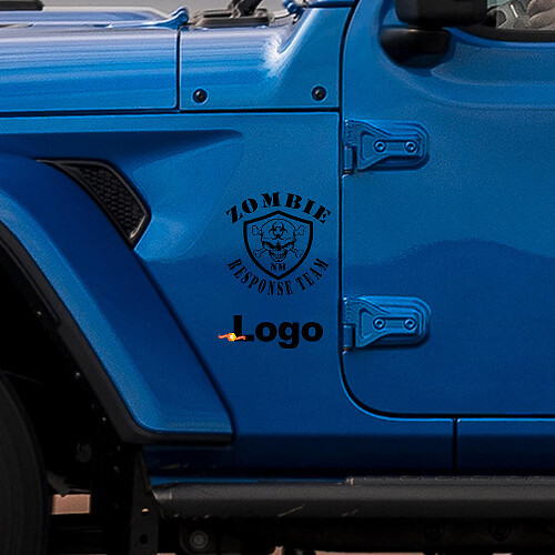 Zombie Response Team Custom Logo Fender Vinyl Decal Sticker for Jeep Wrangler