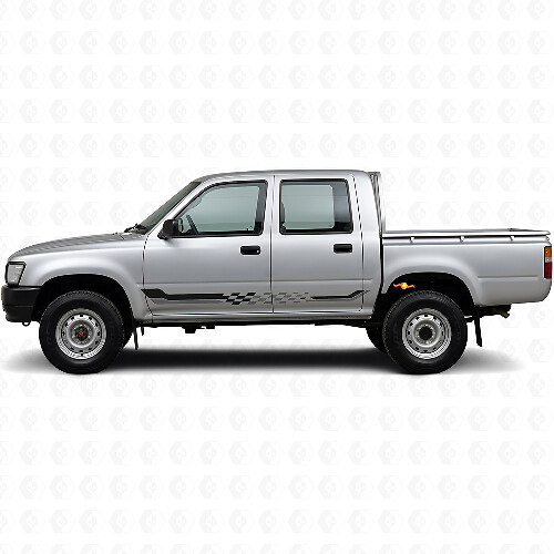 Checkered Flag Side Stripes Vinyl Decal for Toyota Hilux 1988-1997