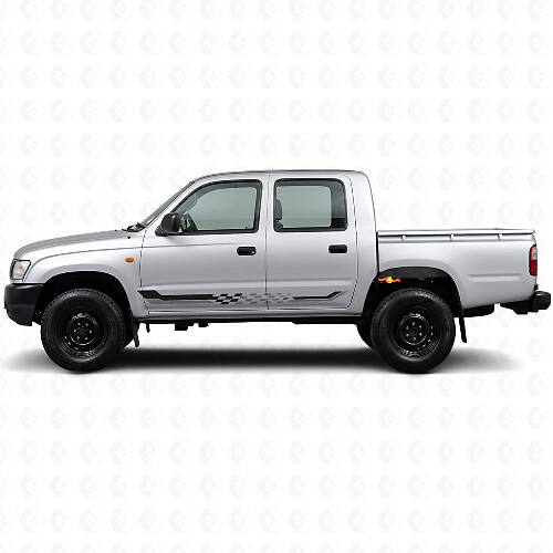 Checkered Flag Side Stripes Vinyl Decal for Toyota Hilux 1997-2004_1