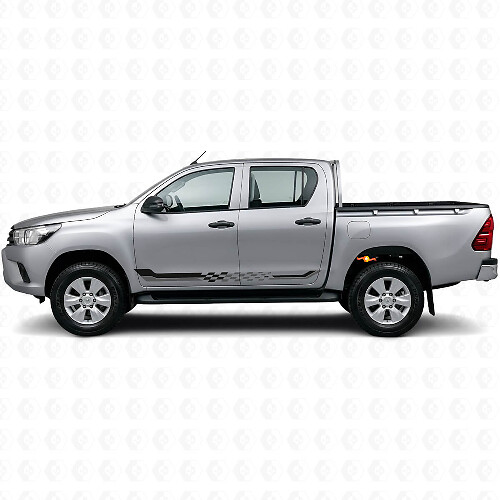 Checkered Flag Side Stripes Vinyl Decal for Toyota Hilux 2015+_1