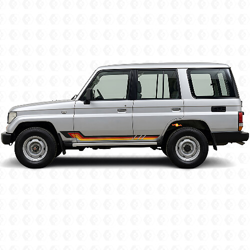 Vintage Style Side Stripes Vinyl Decal for Toyota Land Cruiser Prado 1990-1996_1