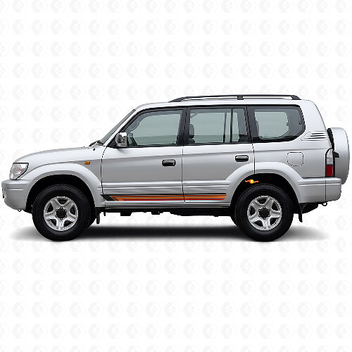 Vintage Straight Stripes Side Vinyl Decal for Toyota Land Cruiser Prado 1996-2002_1