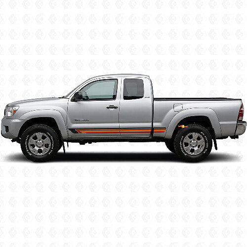 Vintage Straight Stripes Side Vinyl Decal for Toyota Tacoma 2004-2015_1