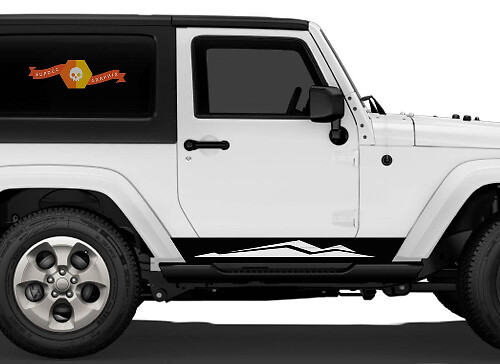 Mountain Side Stripes Vinyl Decals Kit for Jeep Wrangler