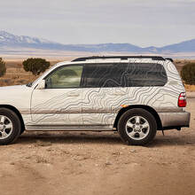 Topographic Style Side Stripes Vinyl Decal for Toyota Land Cruiser 100 2