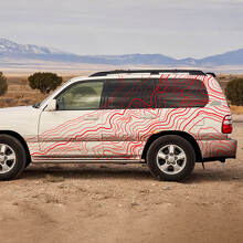 Topographic Style Side Stripes Vinyl Decal for Toyota Land Cruiser 100 3
