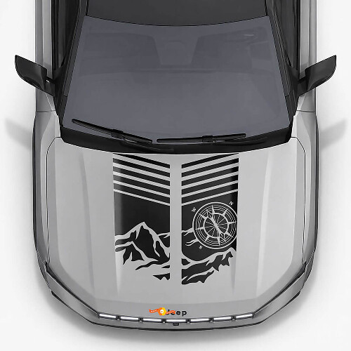 Mountain Style Bonnet Stripes Vinyl Decal for Jeep Compass 2026