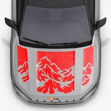 Mountain Topographic Style Hood Stripes Vinyl Decal for Jeep Compass 2026_2