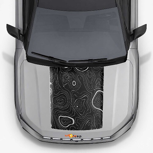 Topographic Style Bonnet Vinyl Decal for Jeep Compass 2026