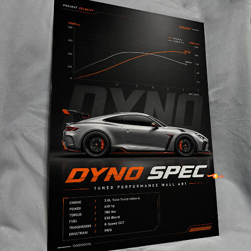 Custom Dyno Performance Specs Glossy Acrylic Wall Art Panel 1