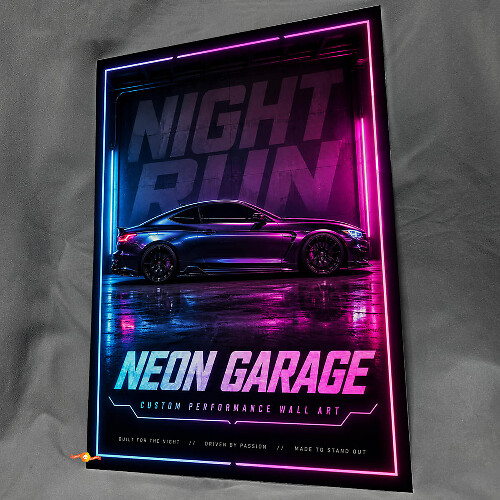 Neon Garage Performance Glossy Acrylic Wall Art Panel