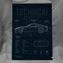 Technical Spec Drawing Glossy Acrylic Wall Art Panel 2