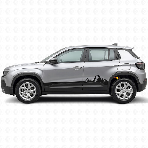 Mountains Thin Stripes Rocker Panel Vinyl Decal for Jeep Avenger 2023+_1