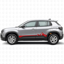 Mountains Thin Stripes Rocker Panel Vinyl Decal for Jeep Avenger 2023+_3