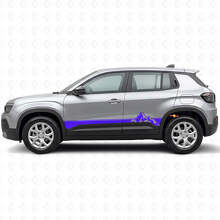 Mountains Style Stripes Rocker Panel Vinyl Decal Kit for Jeep Avenger 2023+_2