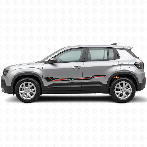Curved Stripes Rocker Panel Vinyl Decal for Jeep Avenger 2023+_1