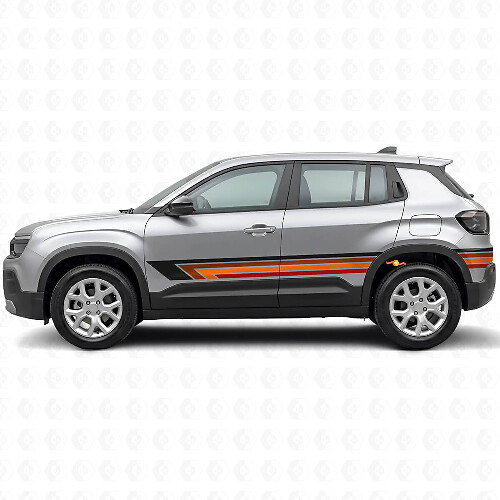 Vintage Straight Stripes Side Vinyl Decal for Jeep Avenger 2023+_1