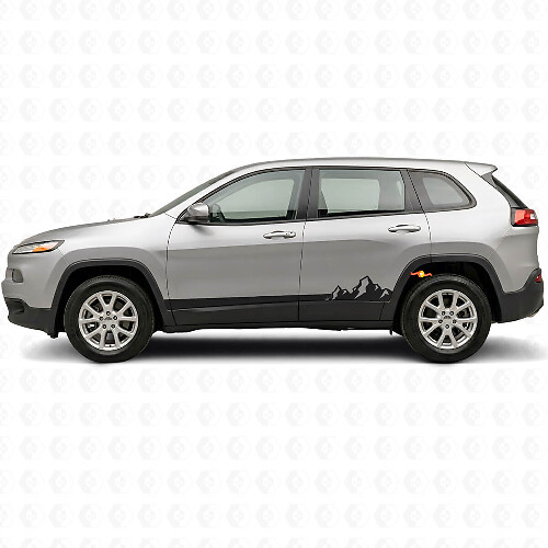 Mountains Thin Stripes Side Vinyl Decal for Jeep Cherokee KL 2013-2023_1