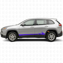 Mountains Thin Stripes Side Vinyl Decal for Jeep Cherokee KL 2013-2023_2