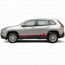 Mountains Thin Stripes Side Vinyl Decal for Jeep Cherokee KL 2013-2023_3