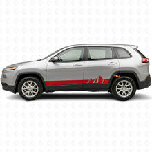 Mountains Wide Stripes Side Vinyl Decal for Jeep Cherokee KL 2013-2023_3
