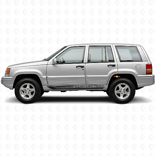 Checkered Curved Side Stripes Vinyl Decal for Jeep Grand Cherokee 1993-1998