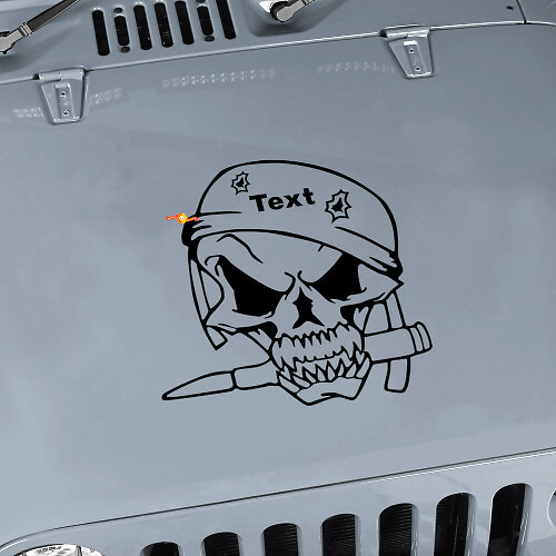 Custom Military Soldier Skull Hood Vinyl Decal For Jeep Wrangler 