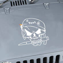 Custom Military Soldier Skull Hood Vinyl Decal For Jeep Wrangler _2